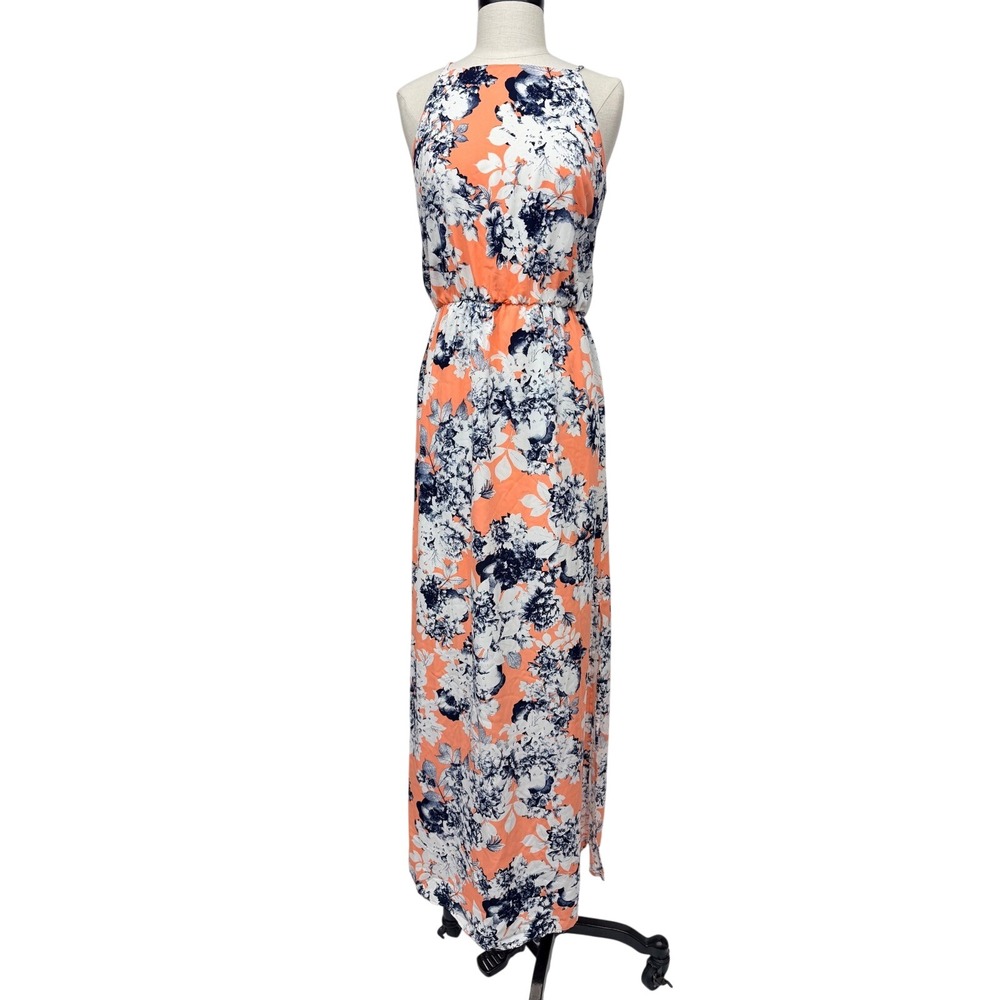 Gilli Floral Maxi Dress Sleeveless Summer Beach Women L Orange